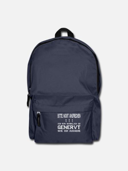 Bitte nicht ansprechen! Genervt! - Rucksack - Navy