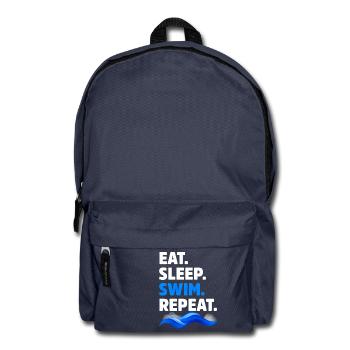 Eat Sleep Swim Repeat Funny Swimmer - Backpack - navy - Front