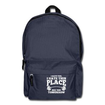 Hate You Hate This Place Funny Workout Gym - Backpack - navy - Front