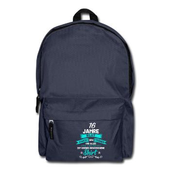 Geburtstag 16 Jahre · Shirt · Geburtstag· lustig - Rucksack - Navy - Vorne