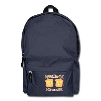 I Loaf You Valentinstag Geschenk Liebe Paare - Rucksack - Navy - Vorne