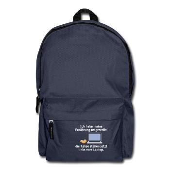 Nerd Spruch Ernährung - Rucksack - Navy - Vorne
