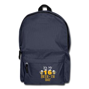 16 16. Geburtstag Geschenk Bier Beer Geschenkidee - Rucksack - Navy - Vorne