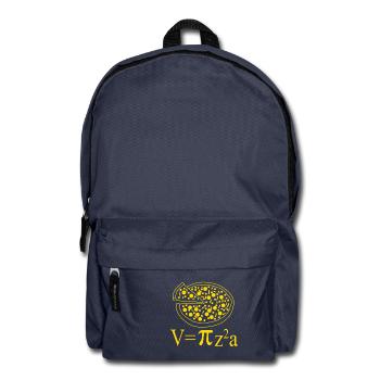 Pizza Pi Day Nerd Geek Mathematics Sign Symbol Pun - Backpack - navy - Front