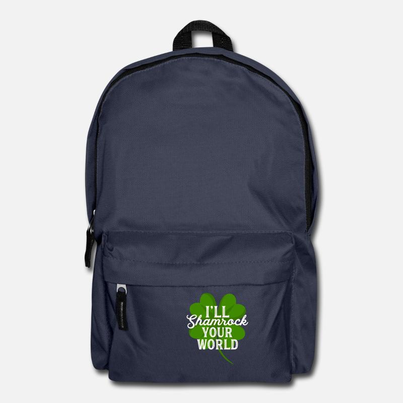 I'll Shamrock Your World Funny St Patricks Day Pun - Backpack - navy