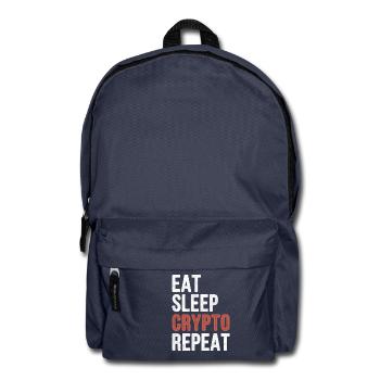Eat sleep Crypto Repeat - Funny Gift - Rucksack - Navy - Vorne