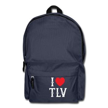I Love Tlv Tel Aviv With Distressed Heart Jews - Backpack - navy - Front