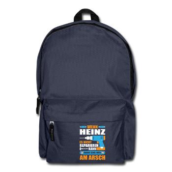 HEINZ Name Geschenk Reparatur reparieren - Rucksack - Navy - Vorne