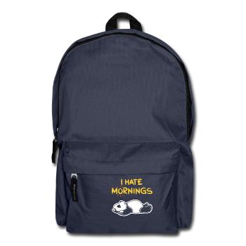I Hate Mornings Funny Panda T-Shirt | Bear Feeling - Rucksack - Navy - Vorne