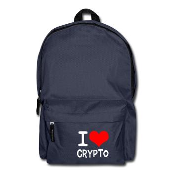 I Love Crypto White - Rucksack - Navy - Vorne