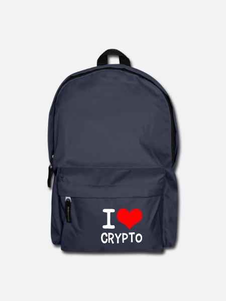 I Love Crypto White - Rucksack - Navy