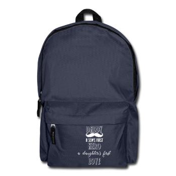 Papa - Fête des Pères - - héros Journée Hommes - Cadeau - Sac à dos - bleu marine - Devant