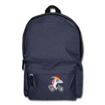 Einhorn auf Fahrrad Mädchen Kawaii Geschenk - Rucksack - Navy - Vorne