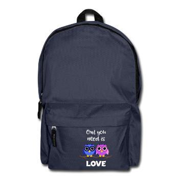 Owl you need is love Valentines day valentine gift - Backpack - navy - Front