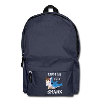 Trust Me I'm A Shark Funny Cat In Costume Graphic - Backpack - navy - Front