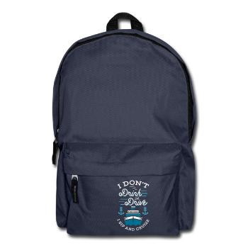 Kreuzfahrtschiff lustiger Spruch Sip and Cruise - Rucksack - Navy - Vorne
