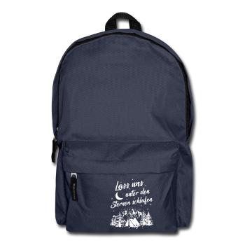 ...unter den Sternen schlafen - Geschenk - Rucksack - Navy - Vorne