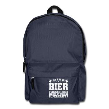 Ich lasse Bier verschwinden, Superkraft, Geschenk - Rucksack - Navy - Vorne