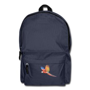 Bunter Papagei - Kinder Männer Frauen T-Shirt - Rucksack - Navy - Vorne