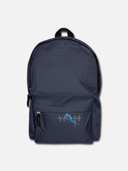 Diving - Diver - Scuba Diving - Heartbeat - Backpack - navy