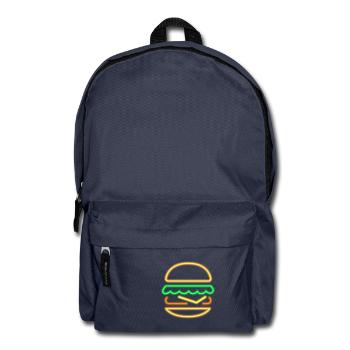 Neon Burger - 80s Retro Neon Sign - Backpack - navy - Front