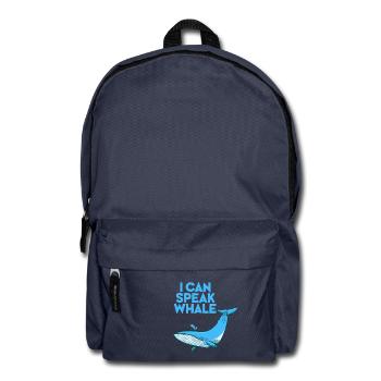 Wal - sprechen - Tier - Meeresbewohner - Geschenk - Rucksack - Navy - Vorne