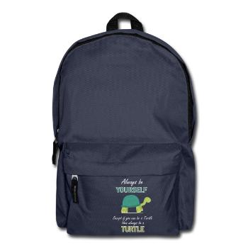 Schildkröte Motivation lustiger Spruch Geschenk - Rucksack - Navy - Vorne