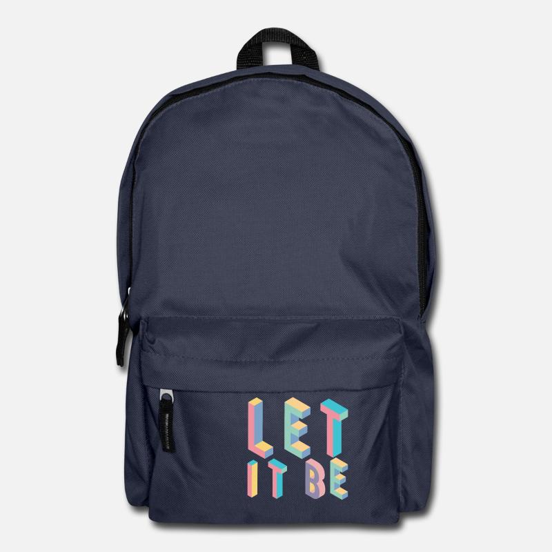 Lett it be, typography - Backpack - navy