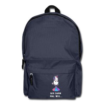 Einhorn bin dan mal weg Geschenk - Rucksack - Navy - Vorne