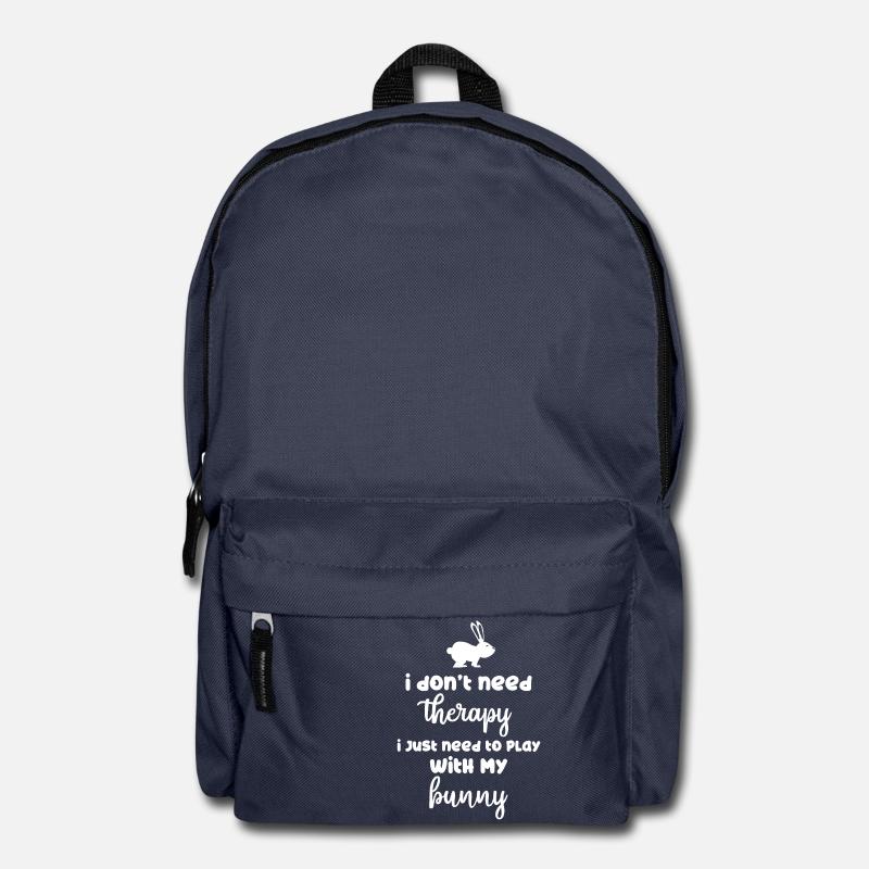 Lapin - Lapin - Lapin propriétaire - Thérapie - Sac à dos - bleu marine