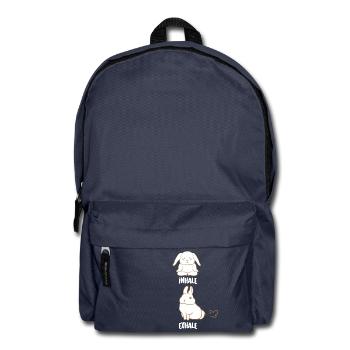 Hasen - Hase - Yoga - Inhale - Exhale - Rucksack - Navy - Vorne