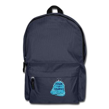 4ème anniversaire anniversaire garçon dinosaure quatre - Sac à dos - bleu marine - Devant