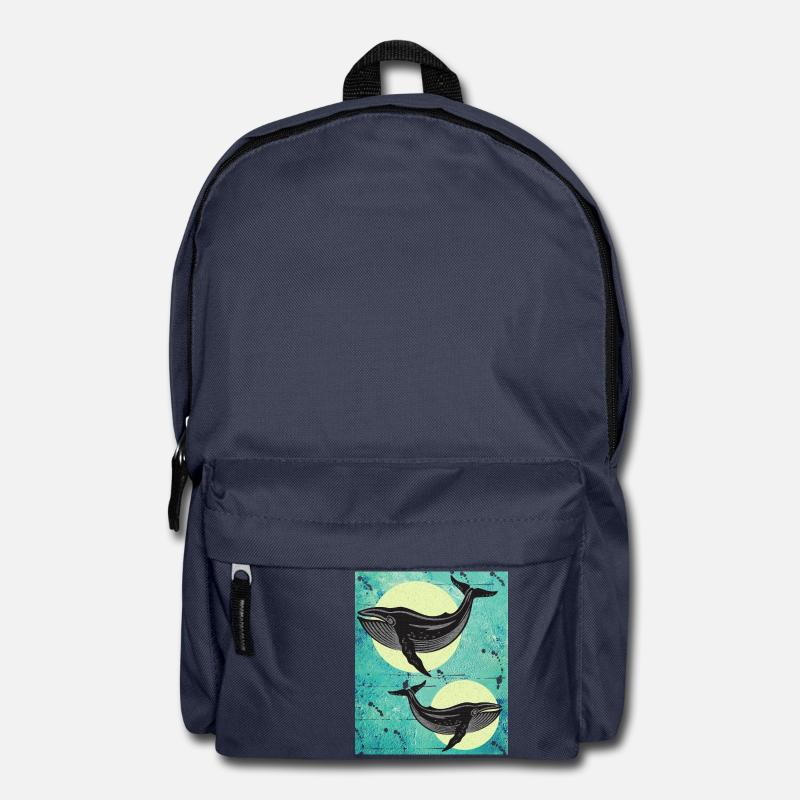 Baleines de baleine - Sac à dos - bleu marine