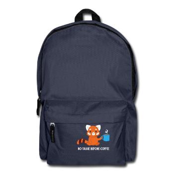 Panda rouge - chat ours - café - moufle du matin - Sac à dos - bleu marine - Devant