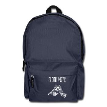 Sloth Nerd T-Shirt Cute Slow Moving Animal Lover - Backpack - navy - Front
