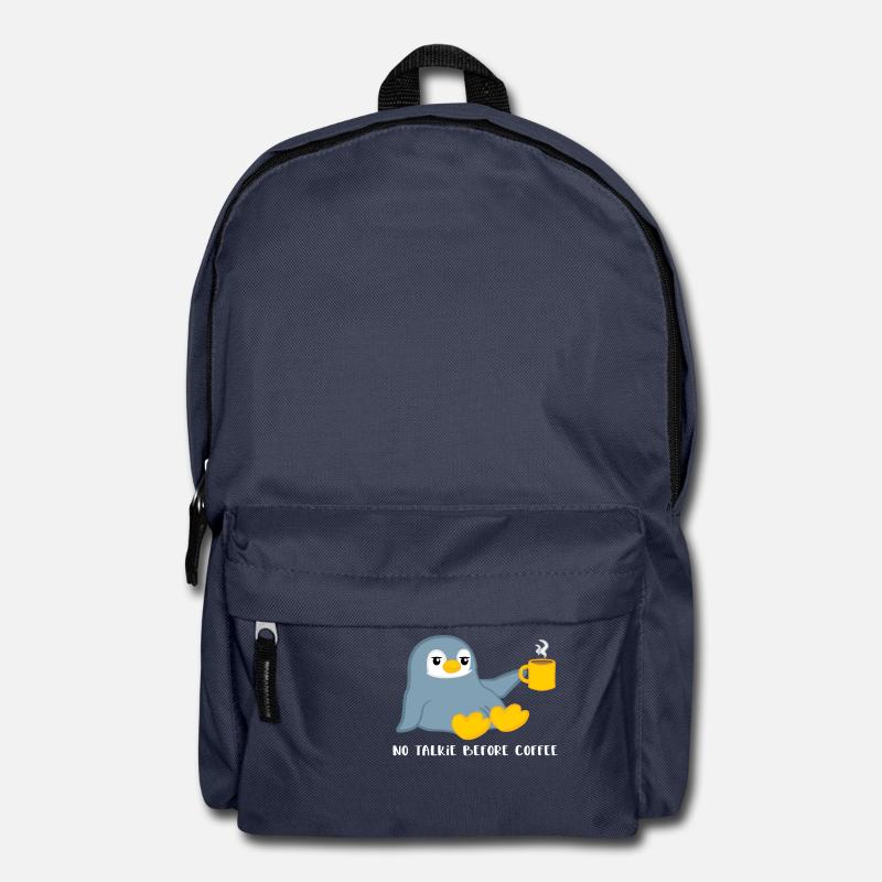 Penguin - penguins - penguin motif - coffee - Backpack - navy