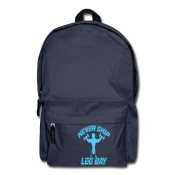 nver skip leg day powerlifting bodybuilding - Backpack - navy - Front