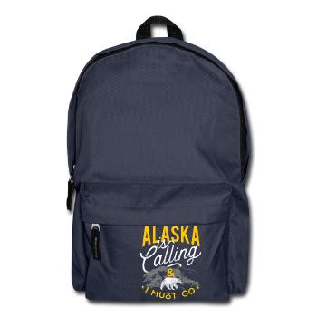 Alaska is Calling I must go - USA Urlaub - Rucksack - Navy - Vorne