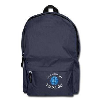 I love brains neurology neurologist gift - Backpack - navy - Front