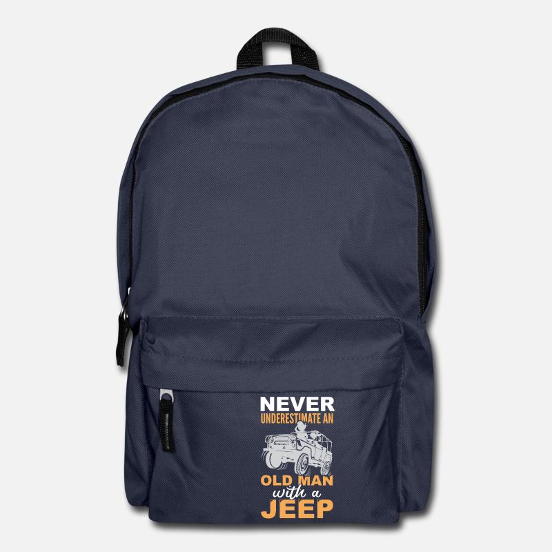 Old man jeep cool gift - Backpack - navy