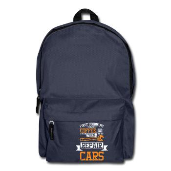 First coffee then repair cars - Backpack - navy - Front