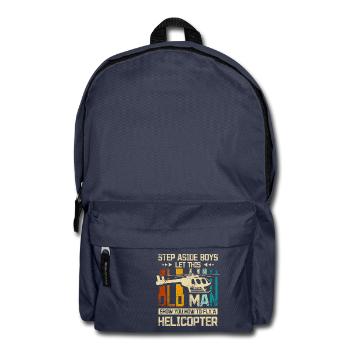 Let this old man show you how to fly a helicopter - Backpack - navy - Front