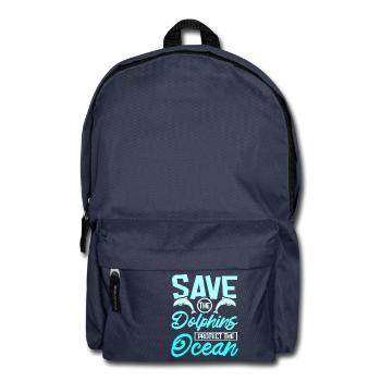 Save the dolphins protect the ocean - Rucksack - Navy - Vorne