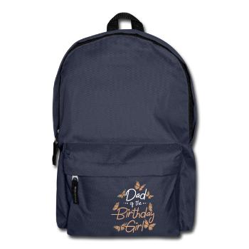 Butterfly Family Dad of The Birthday Girl - Rucksack - Navy - Vorne