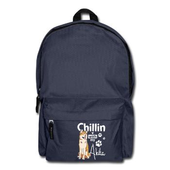 Chillin with my Akita - Backpack - navy - Front