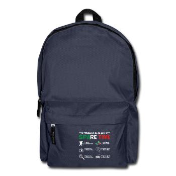 Ce que je fais pendant mon temps libre, c’est jouer à la pétanque - Sac à dos - bleu marine - Devant