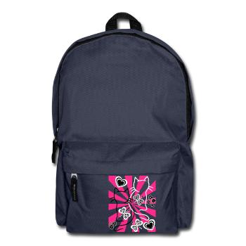 Retro Katzen Katze Vintage old school - Rucksack - Navy - Vorne
