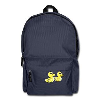 2 Ducks Swimming Water Couple Two Friends Team - Backpack - navy - Front