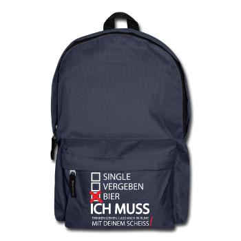 Single Vergeben Bier Trinker Geschenk T Shirt - Rucksack - Navy - Vorne
