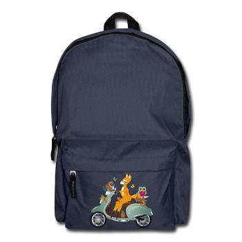 Animaux de la forêt en balade – Scène imaginative - Sac à dos - bleu marine - Devant